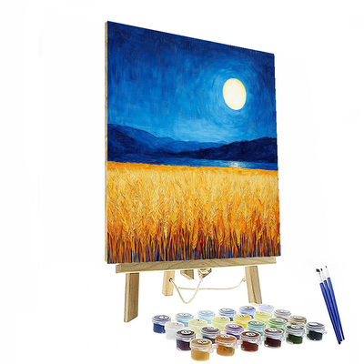 Vincent Van Gogh Inspired Harvest Moon Reflections  Painting By Numbers Kit