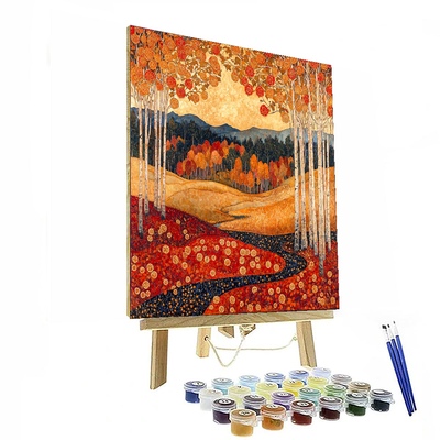 Gustav Klimt Inspired The Magic Of Autumn  Paint By Numbers Art