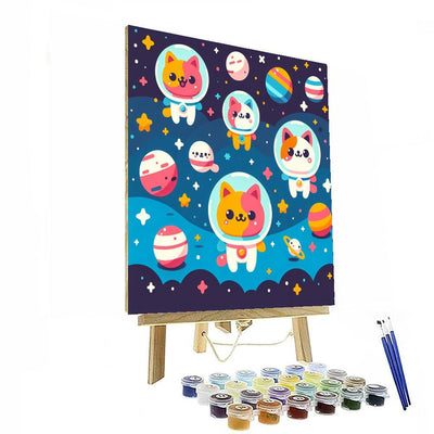 Adorable Space Cats Paint By Numbers