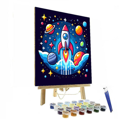 Space Rocket Journey Painting By Numbers Kit