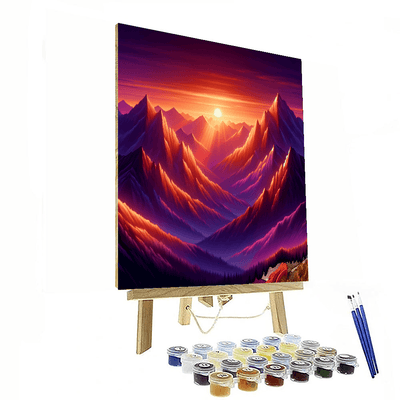 Mountain Sunset Serenity Paint By Color