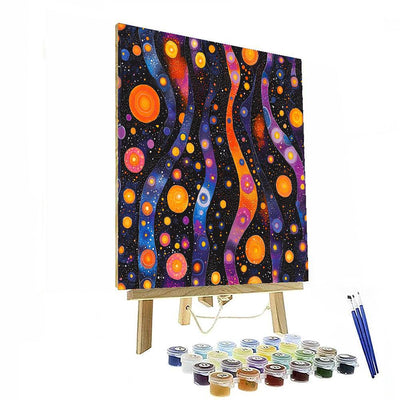 Yayoi Kusama Inspired Galactic Pathways  Paint By Number