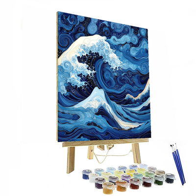 Hokusai Inspired Rhythmic Ocean Waves  DIY Paint By Numbers