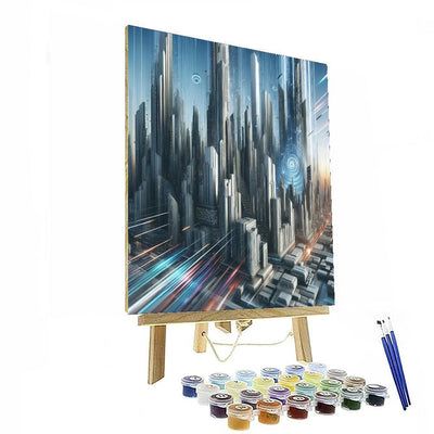 Futuristic Cityscape Vision Painting By Numbers Kit