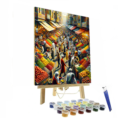 Vibrant Market Frenzy Numbered Painting Kits