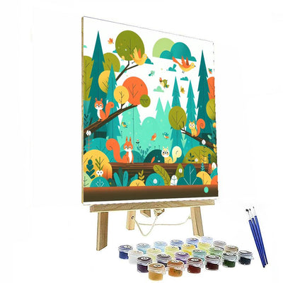 Forest Wonderland With Animal Friends Paint By Number