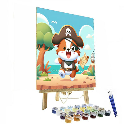 Adventurous Pirate Puppy Number Painting