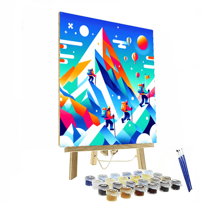 Adventurous Mountain Climbers Number Painting