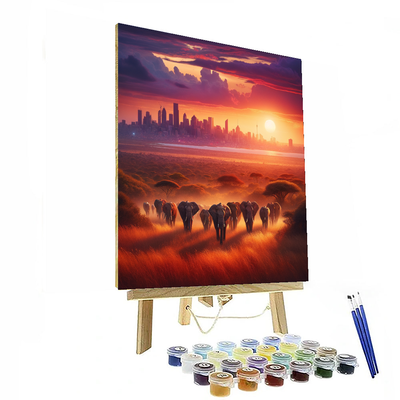 Vibrant African Savanna Numbered Painting Kits