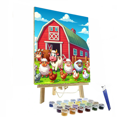 Cute Farmyard Friends Painting Number Kit