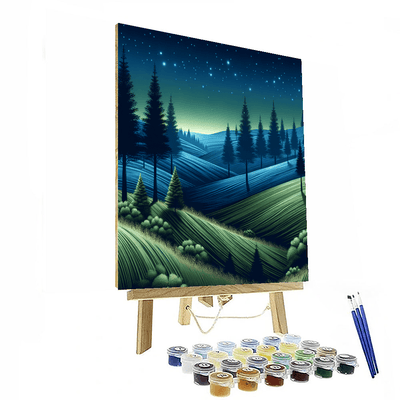 Starlit Woodland Retreat Number Painting