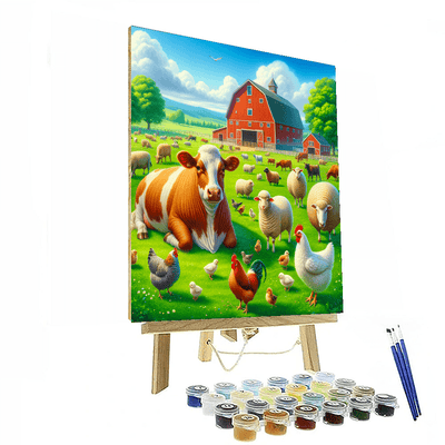 Lively Farmyard Gathering Paint By Numbers