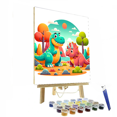 Joyful Dinosaur Discovery Painting By Numbers Kit