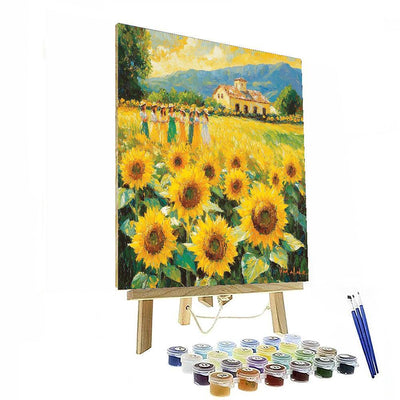 Sunflower Fields With Mom Paint By Color