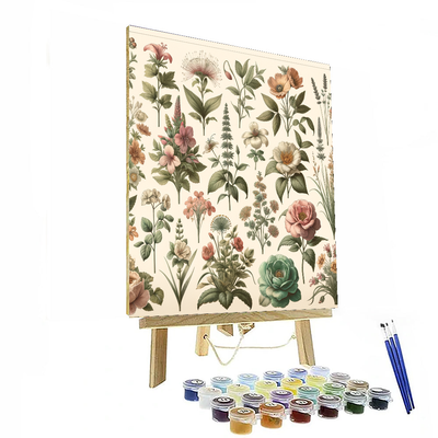 Vintage Botanical Collection Numbered Painting Kits