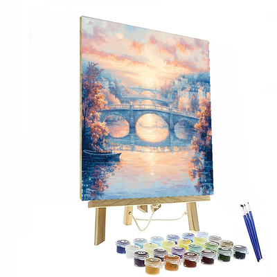 Claude Monet Inspired Dawn Over City Bridges  Paint By Numbers Kits