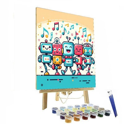 Jolly Robot Dance Off Paint By Numbers