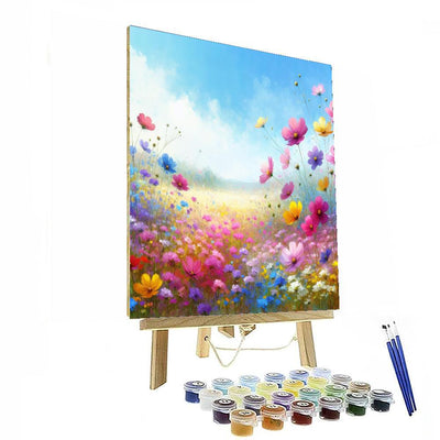 Vibrant Field Of Flowers Paint By Numbers Art