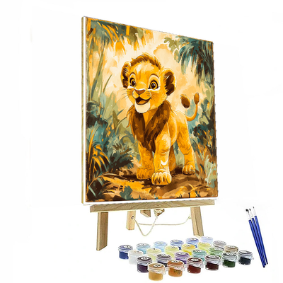 Simba's Savannah Adventure Wall Scene - Disney Inspired Paint By Numbers