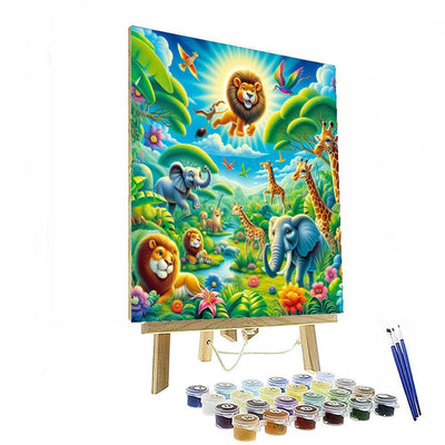 Whimsical Jungle Safari For Kids Numbered Painting Kits