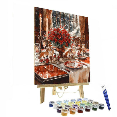 Lady And The Tramp's Doggie Dinner Set - Disney Inspired Paint By Numbers Art