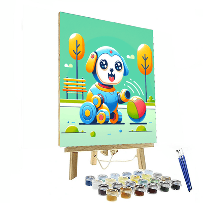 Playful Robot Dog Numbered Painting Kits