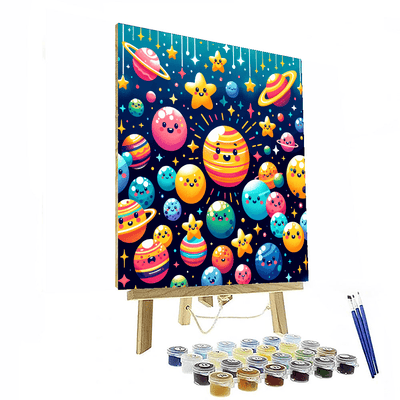 Playful Planetary Party Number Painting