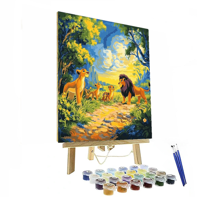 Simba And Friends Safari Adventure - Disney Inspired Painting By Numbers Kit