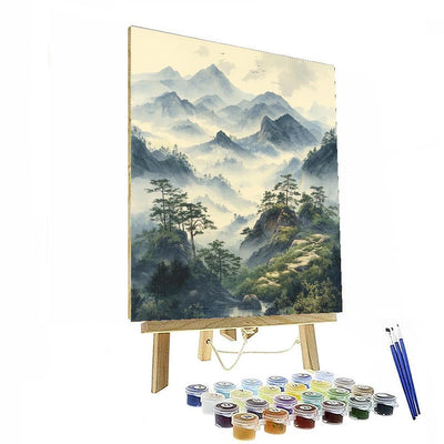 Zhao Mengfu Inspired Whispers Of Tranquil Mountains  Paint By Color