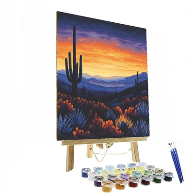 Frida Kahlo Inspired Twilight Desert Hues  Paint By Numbers Art