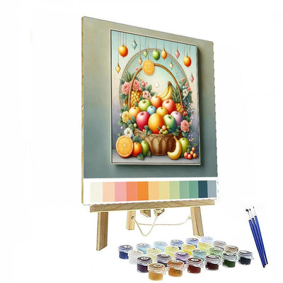 Whimsical Fruit Basket Paint By Number