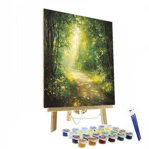 Claude Monet Inspired Glimmering Forest Path  Paint By Color