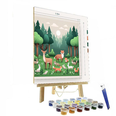 Forest Creatures At Play Paint By Number