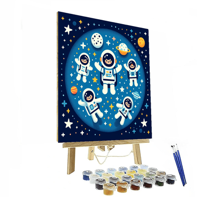 Astronauts' Galactic Journey Paint By Numbers