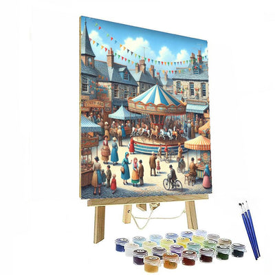 Vintage Village Fair Painting By Numbers Kit