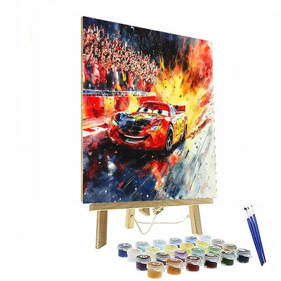 Lightning Mcqueen's Racing Thrill - Disney Inspired DIY Paint By Numbers