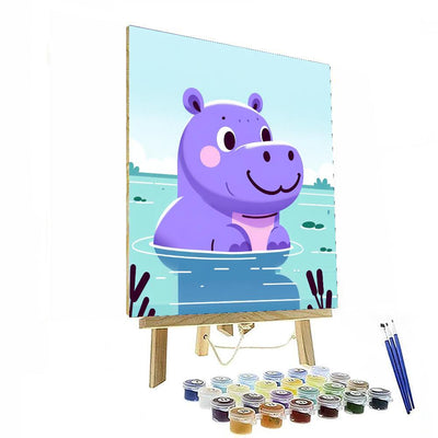 Happy Hippo Hideaway DIY Paint By Numbers