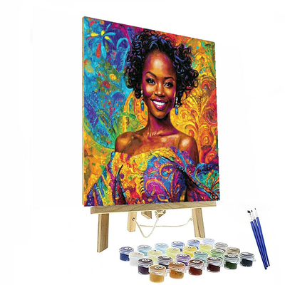 Lupita Nyong'o: The Radiant Spirit Of Diversity Painting By Numbers Kit