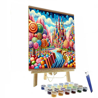 Whimsical Candy Castle Painting By Numbers Kit