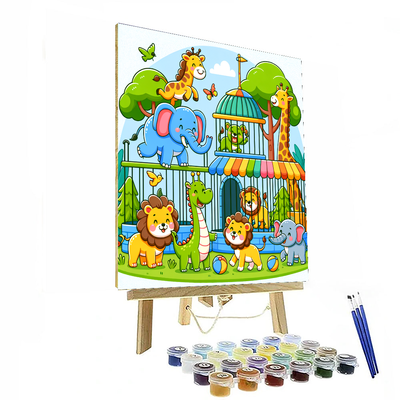 Friendly Zoo Animals Paint By Numbers Kits