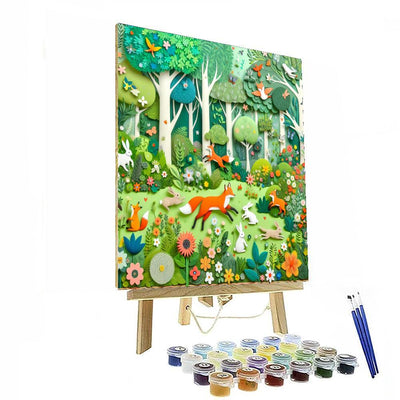 Woodland Animal Frolic Paint By Numbers Art