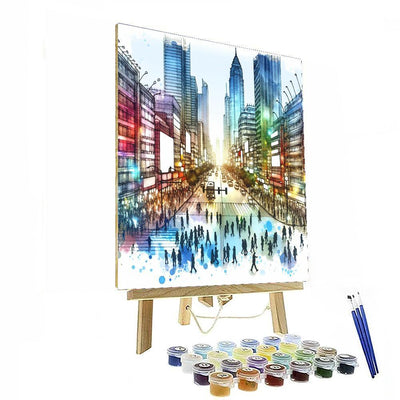 Cityscape In Watercolor Paint By Number