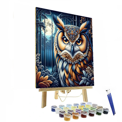 Owl's Midnight Wisdom Paint By Number