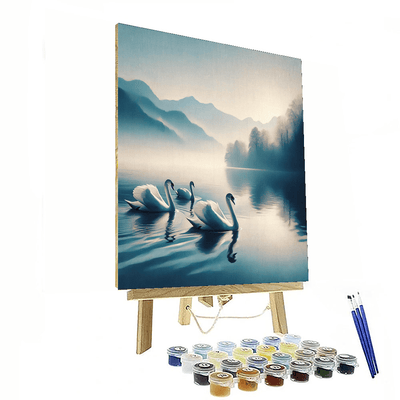 Graceful Swans On Water Paint By Numbers Kits