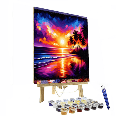 Tropical Sunset Paradise Paint By Number