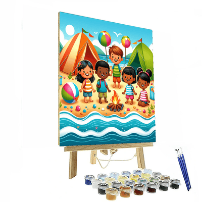 Seaside Adventure Camp Painting Number Kit