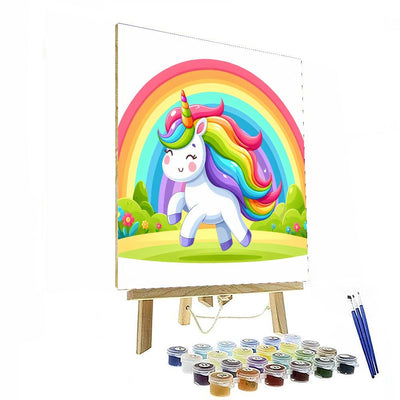 Unicorn's Rainbow Adventure Paint By Numbers Art