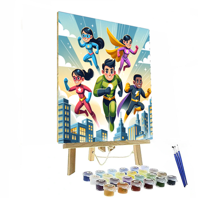 Pint-sized Superheroes DIY Paint By Numbers