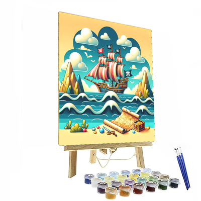 Pirate's Hidden Treasure Map DIY Paint By Numbers