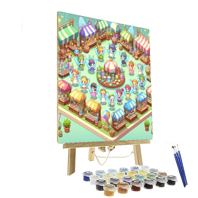 Cheerful Fairy Market Painting By Numbers Kit